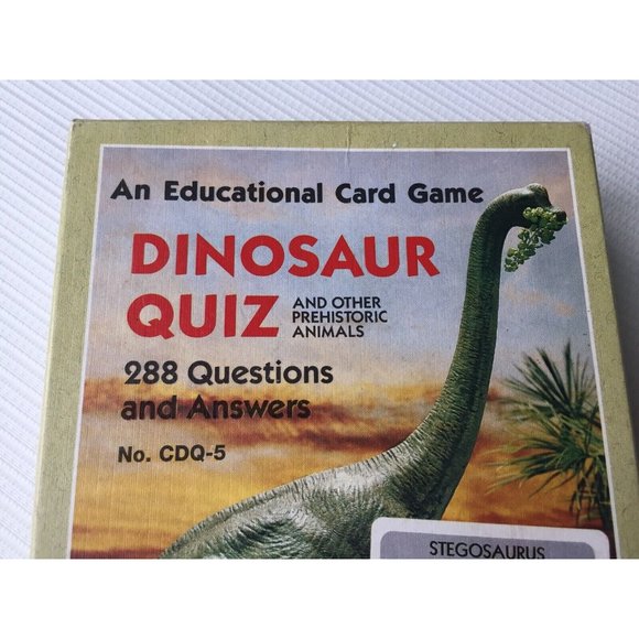 Dinosaur Quiz Kids Educational Card Game Prehistoric Animals Learning Homeschool - Picture 4 of 12